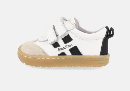 Deportiva respetuosa piel LISBOA Blanco y negro- BLANDITOS by CRIO'S