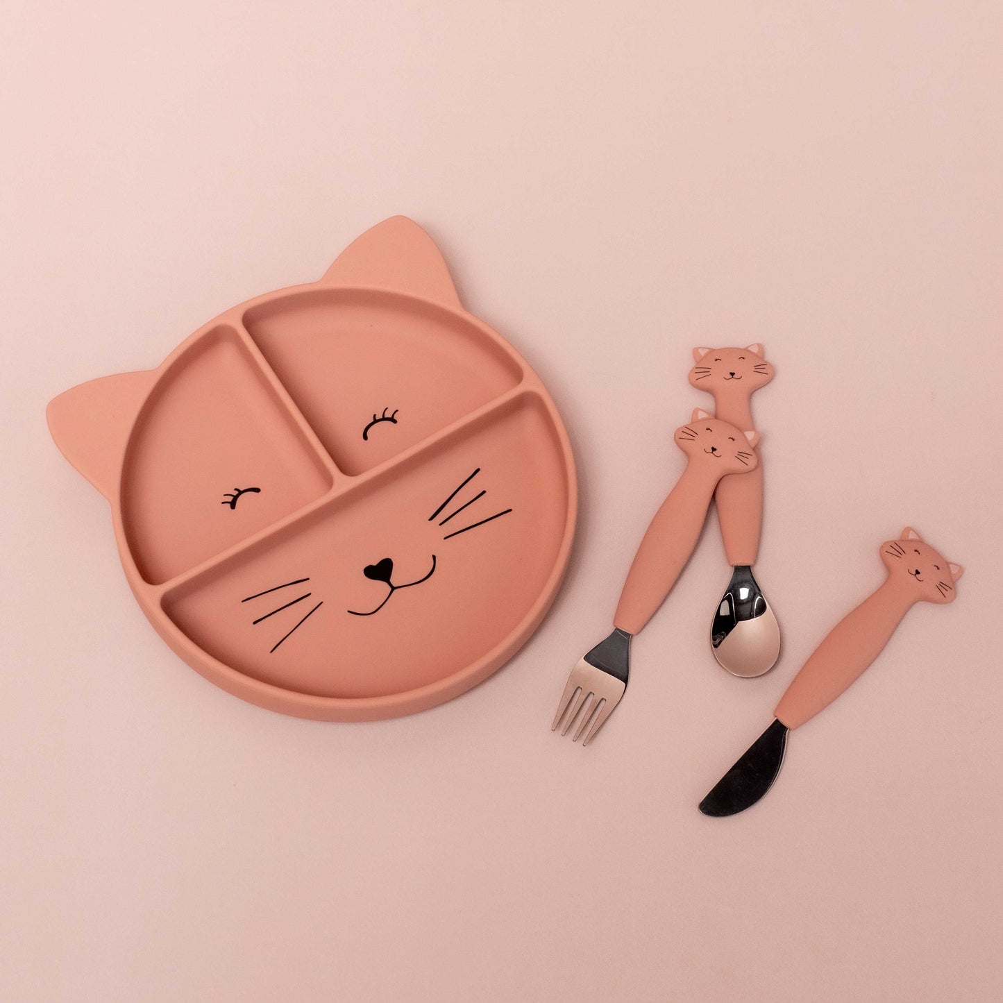 Plato compartimentado de silicona con ventosa Gato- TRIXIE