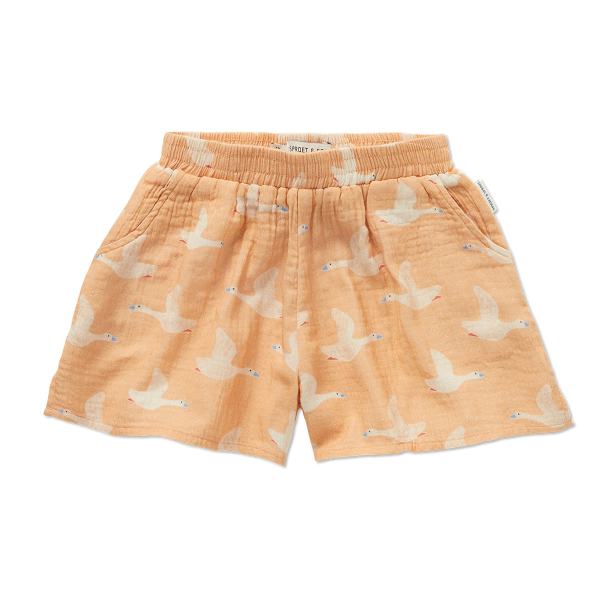 Pantalón corto con vuelo estampado gansos - SPROET & SPROUT