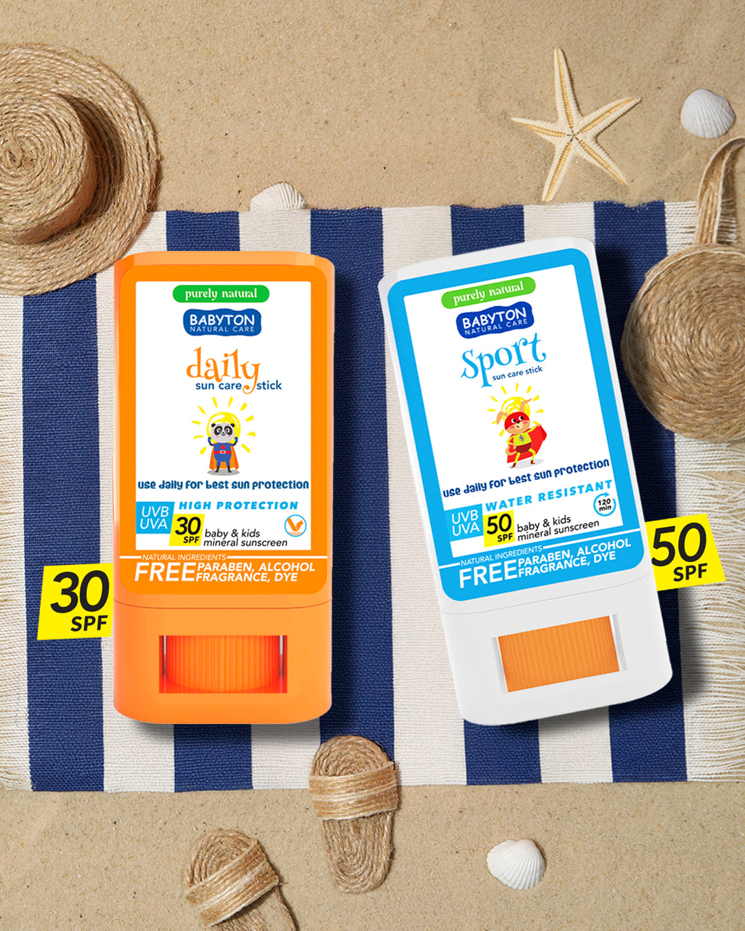 Protector solar natural en barra SPF50- BABYTON
