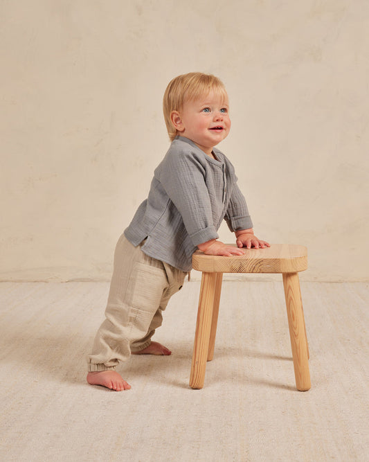 Blusa voile de algodón Gris- QUINCY MAE