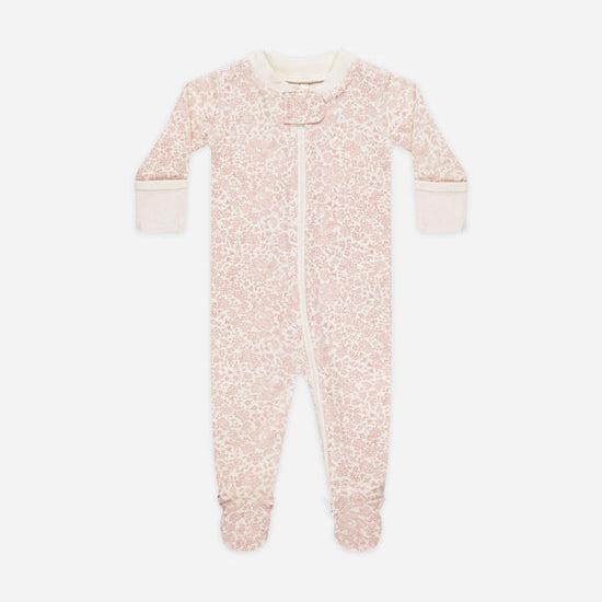 Pijama con pies estampado flores malva- QUINCY MAE