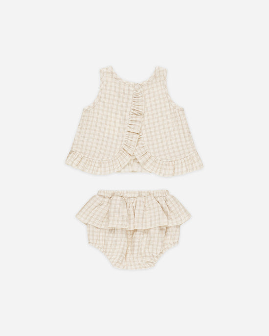 Conjunto top y culetín de cuadros- QUINCY MAE