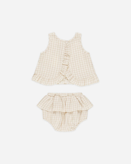 Conjunto top y culetín de cuadros- QUINCY MAE