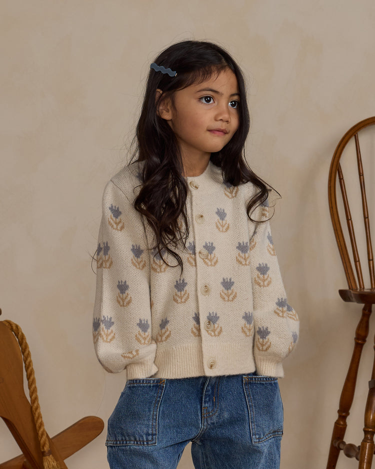 Cárdigan jacquard de flores - RYLEE + CRU
