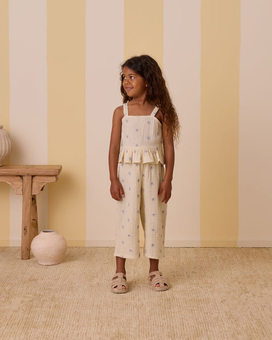 Conjunto top + pantalón bordado blue daisies- RYLEE + CRU