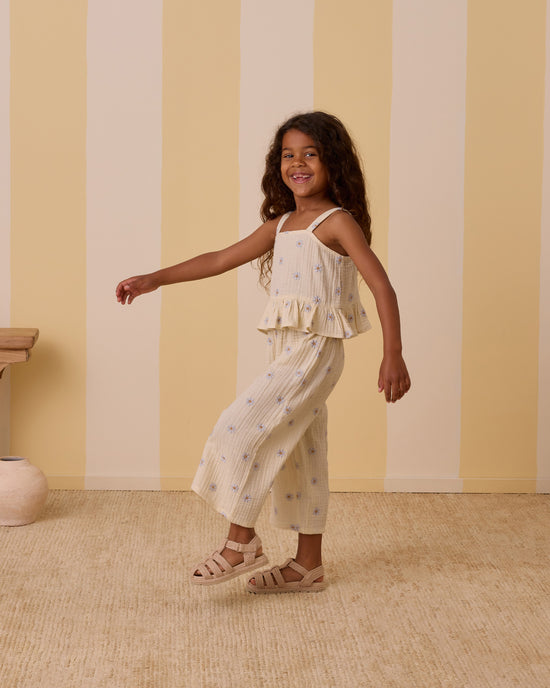 Conjunto top + pantalón bordado blue daisies- RYLEE + CRU