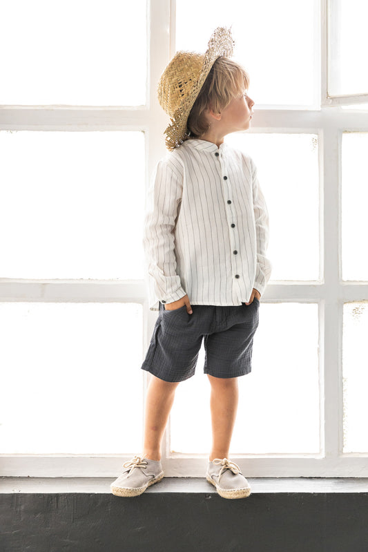 Camisa cuello mao de rayas- PETIT INDI