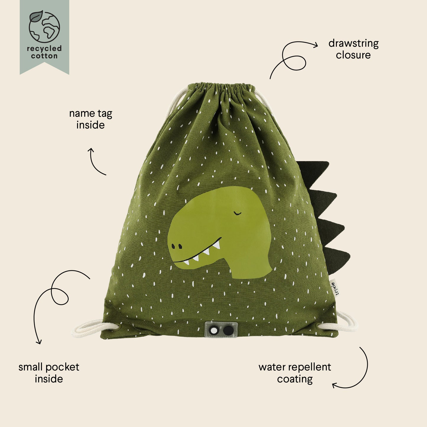 Saco de tela animales Dino- TRIXIE