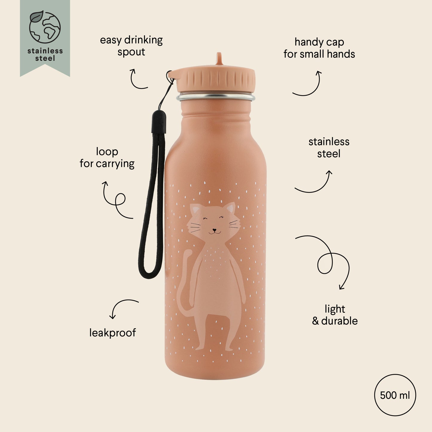 Botella de animales 500ml Gato- TRIXIE