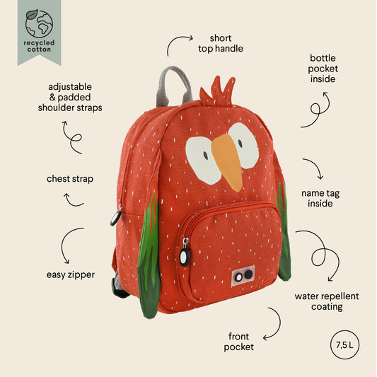 Mochila de animales mediana Mr. Parrot - TRIXIE