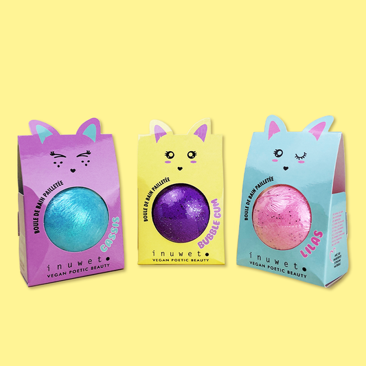 Bombas de baño purpurina aroma chicle- INUWET