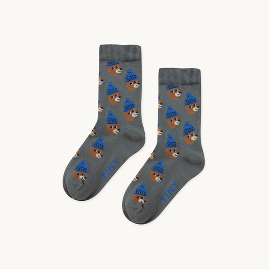 Calcetines medianos BEAR gris- TINY COTTONS