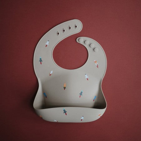 Babero silicona print Rocket- MUSHIE