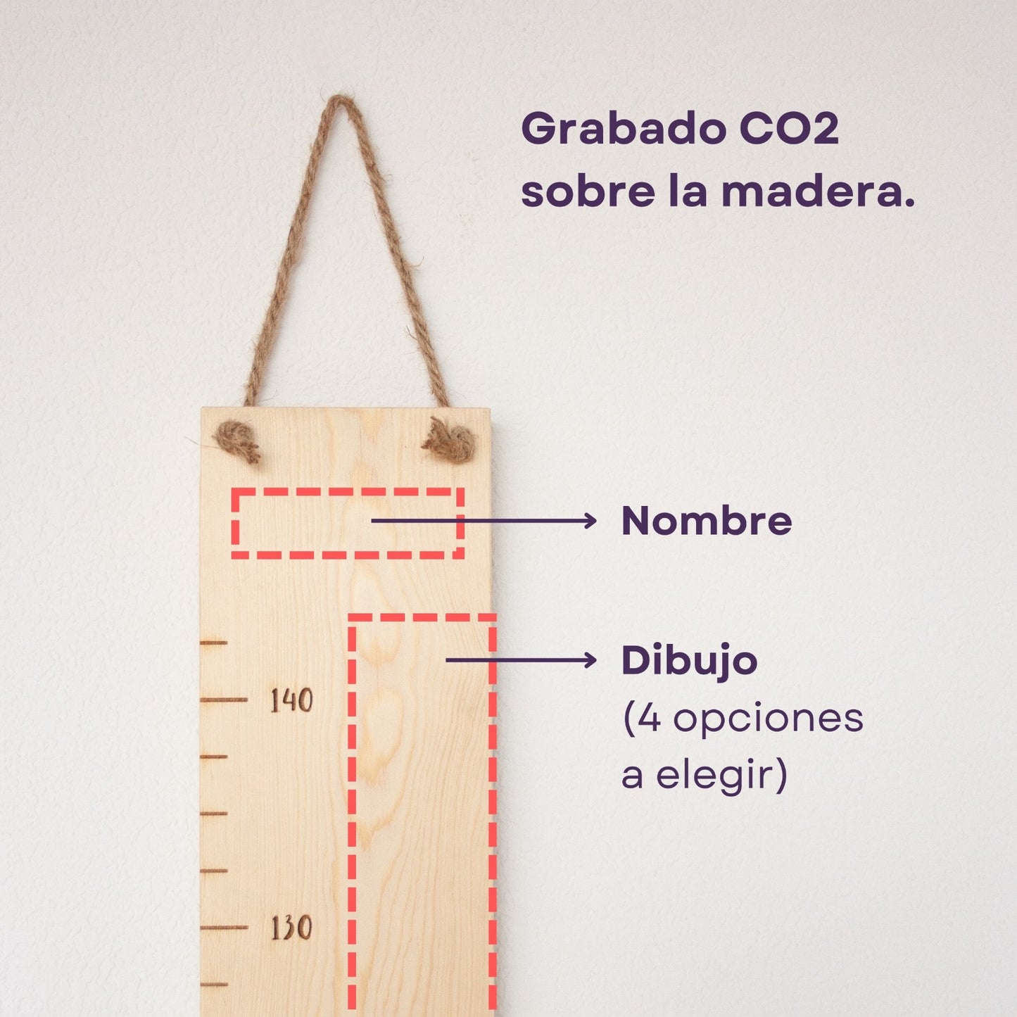 Medidor de madera personalizado - HUELLAS DE MADERA