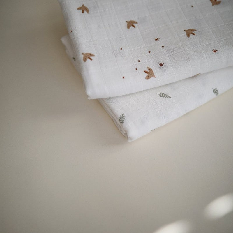 Muselina estampada Hojas- MUSHIE