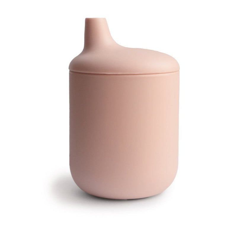 Taza didáctica silicona rosa- MUSHIE