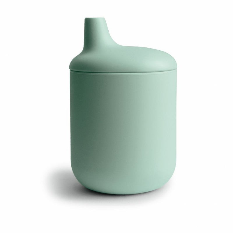 Taza didáctica silicona verde- MUSHIE