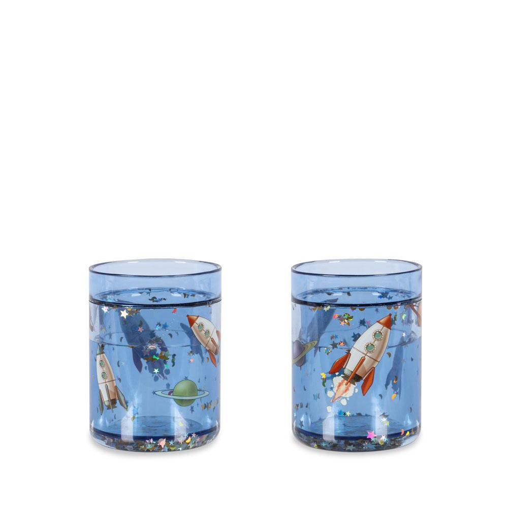 Vaso con purpurina Azul- -KONGES SLØJD