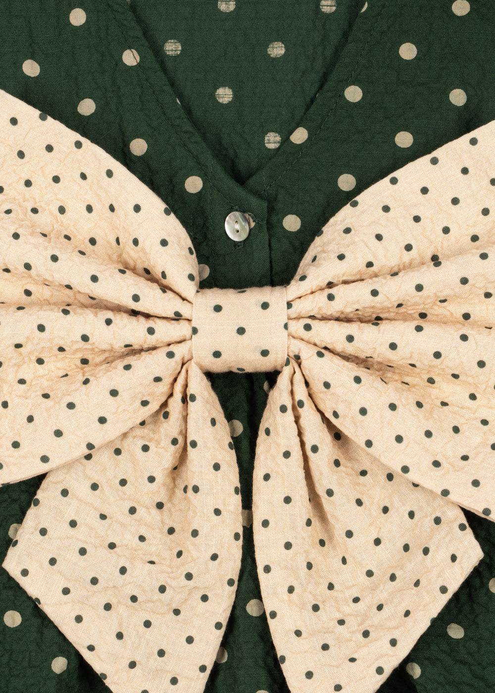 Vestido Verde con Lazo -KONGES SLØJD