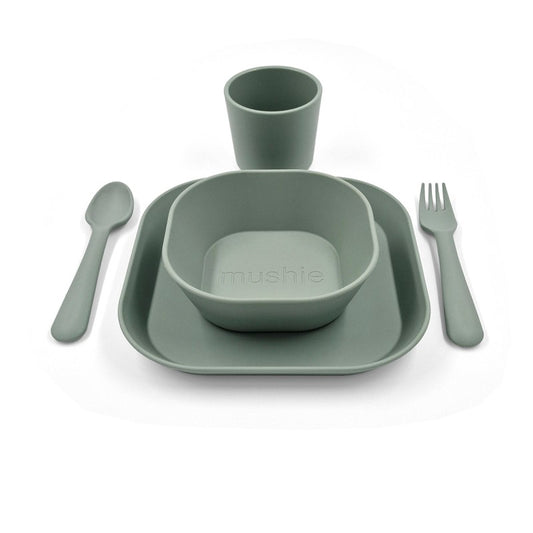Vajilla Bebé 5 Piezas Verde Sage- MUSHIE