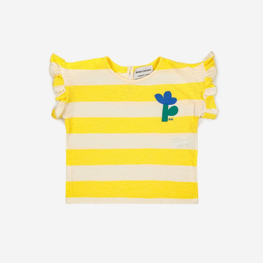 Camiseta rayas amarillas con volantes- BOBO CHOSES