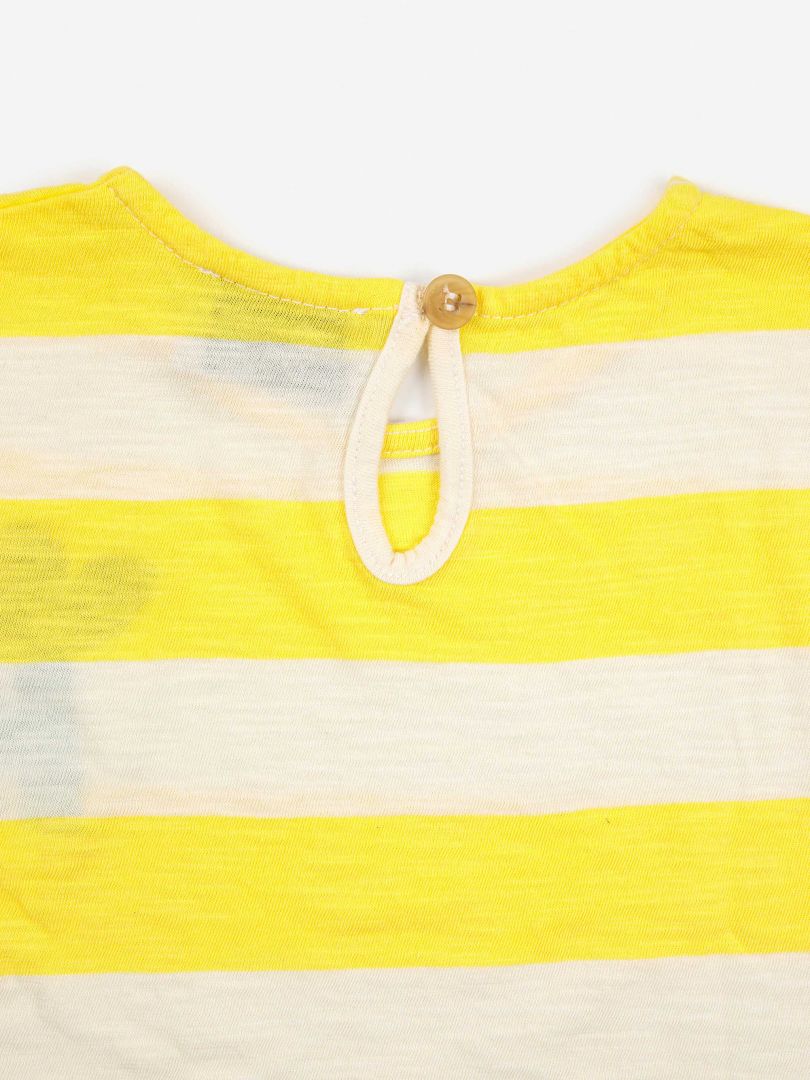 Camiseta rayas amarillas con volantes- BOBO CHOSES