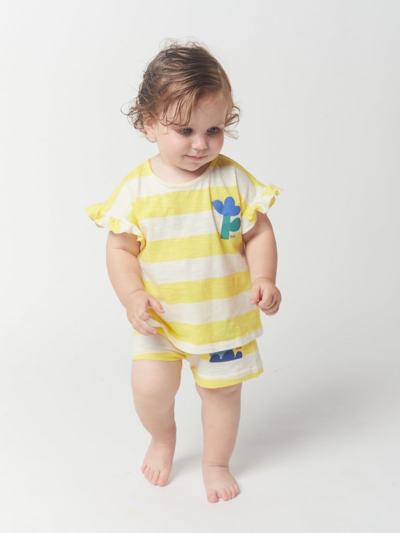 Camiseta rayas amarillas con volantes- BOBO CHOSES