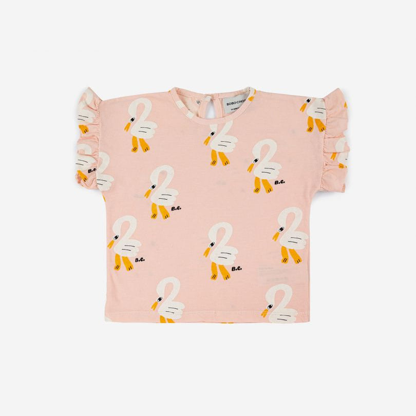 Camiseta estampado pelícano con volantes- BOBO CHOSES