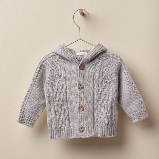 Cardigan de punto con capucha- WE DOBLE