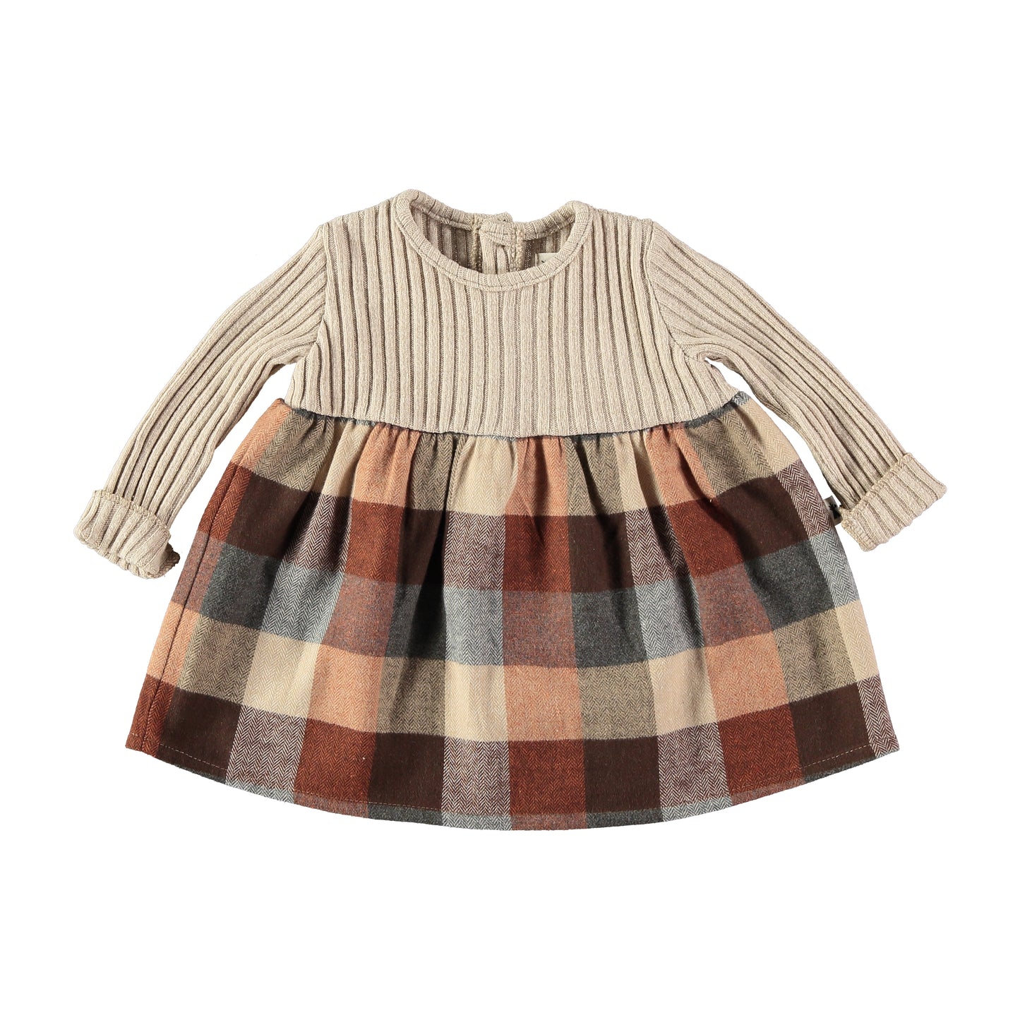Vestido combinado de cuadros a color- PETIT INDI