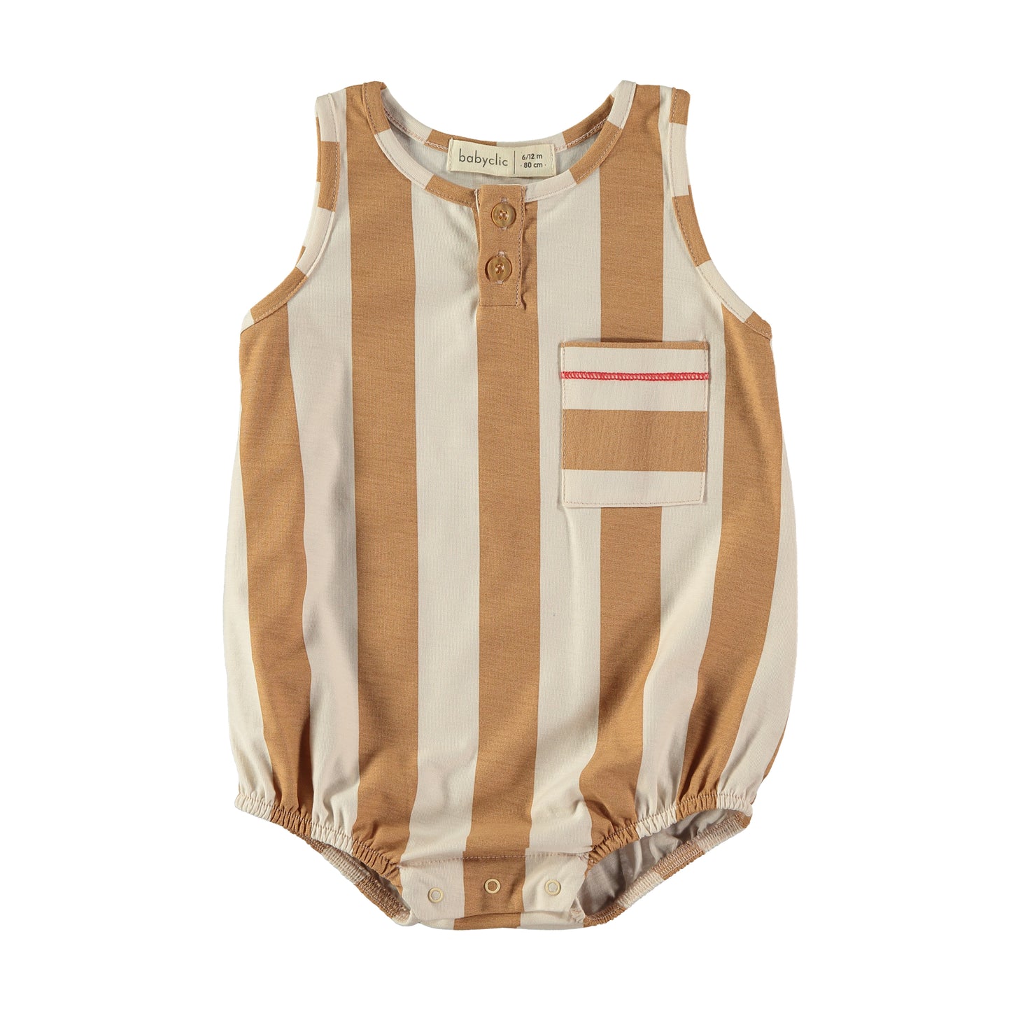 Pelele corto Stripes Arcilla- BABYCLIC