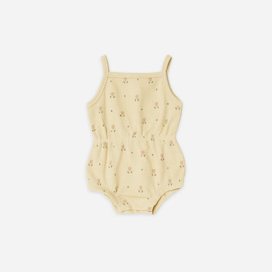 Romper de tirantes amarillo estampado flores- QUINCY MAE