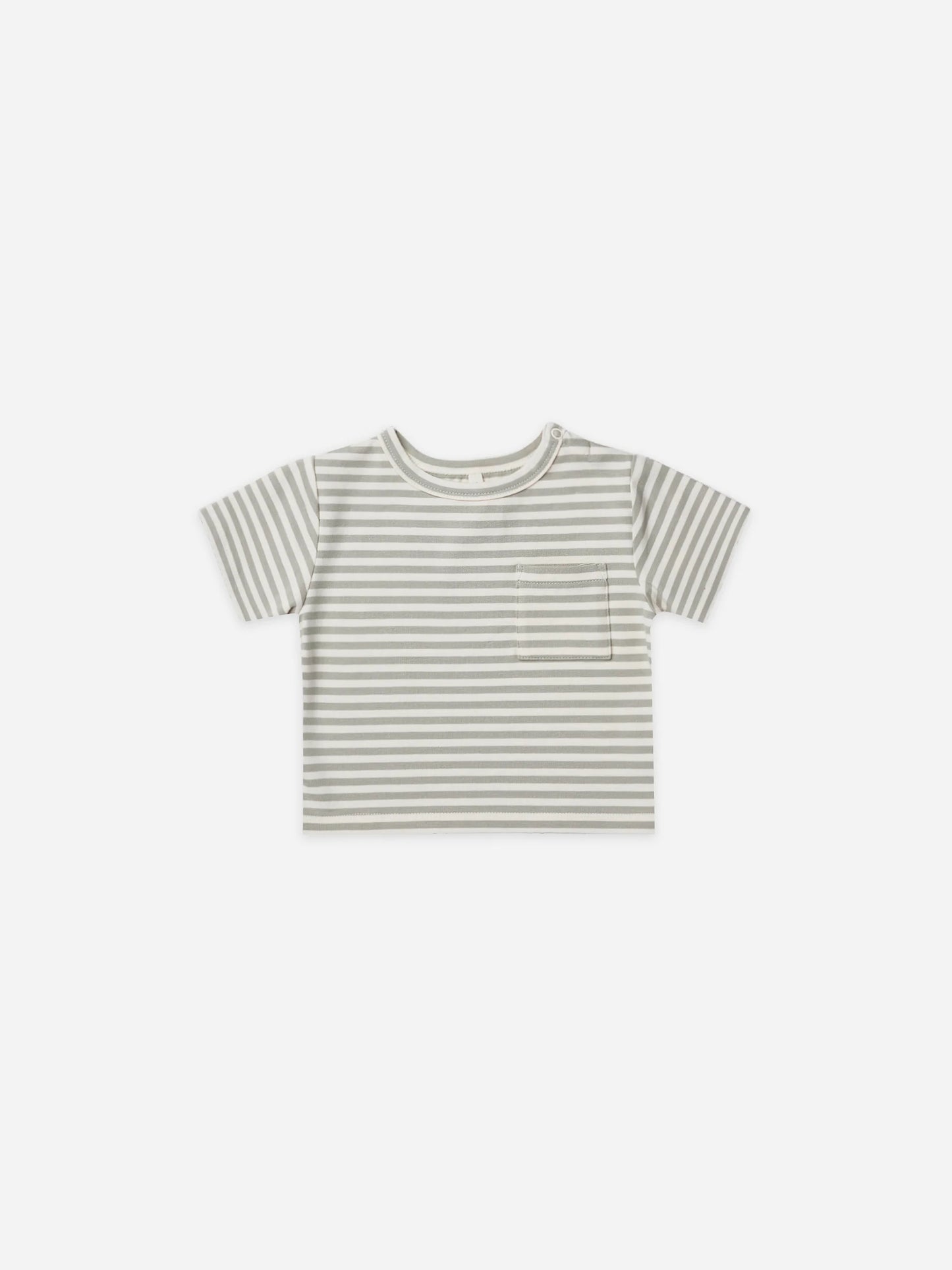 Camiseta manga corta rayas pistacho- QUINCY MAE