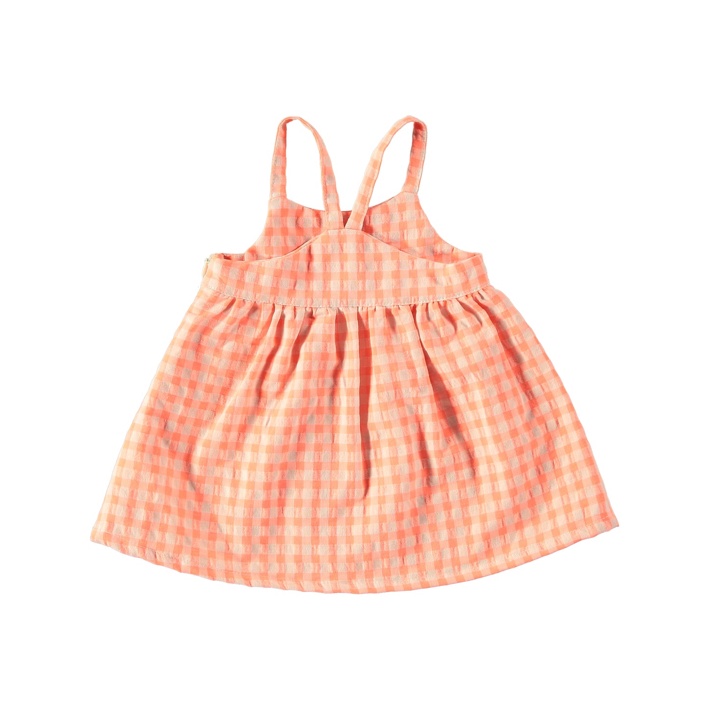 Vestido tirantes de cuadros coral- PETIT INDI