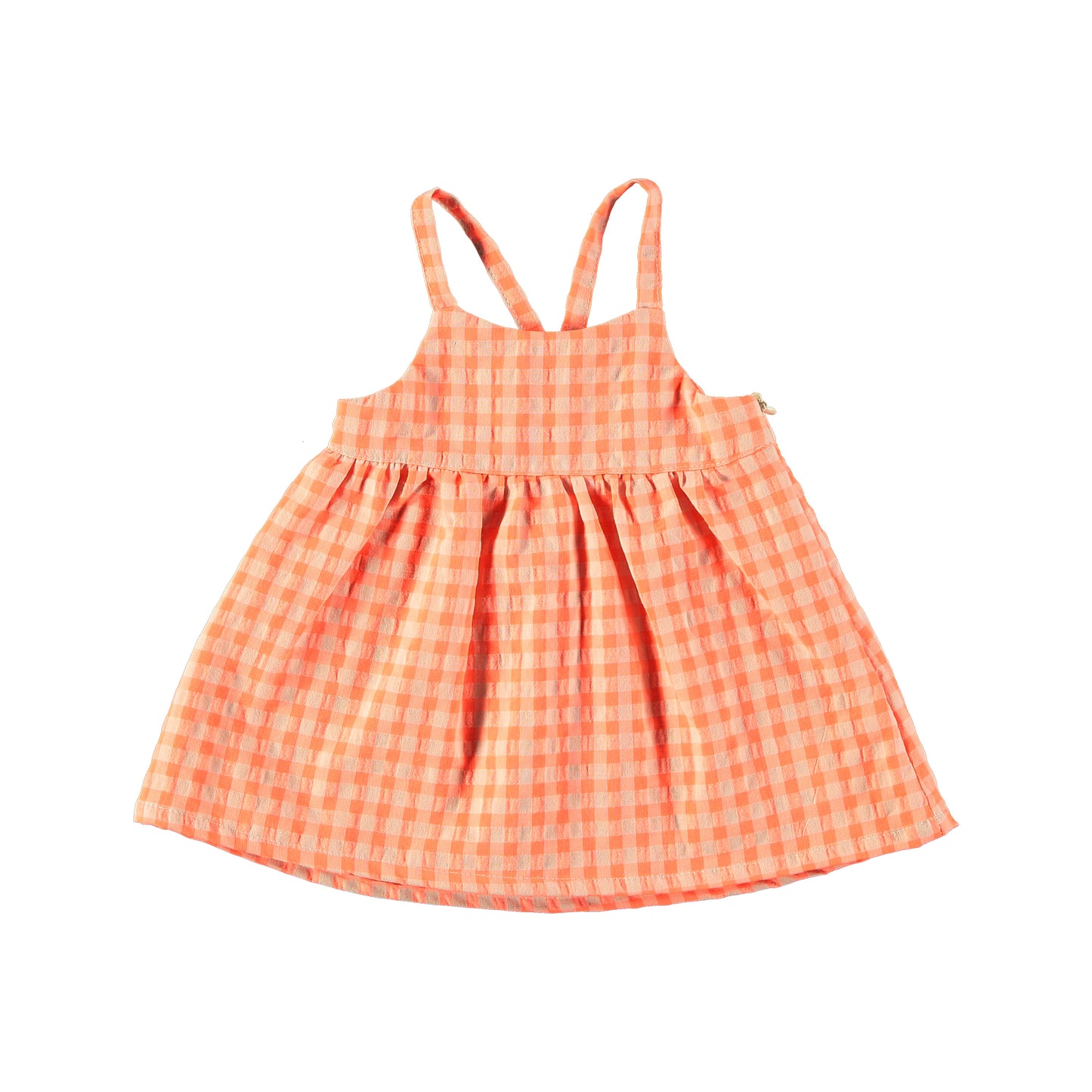 Vestido tirantes de cuadros coral- PETIT INDI