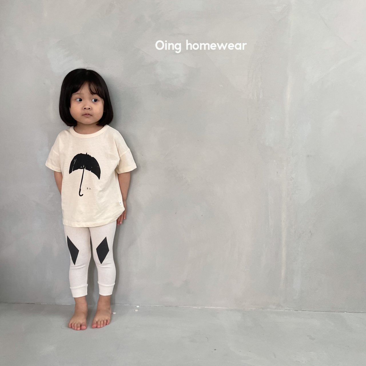 Camiseta manga corta estampado paraguas- Oing