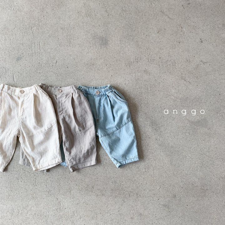 Pantalón natural con botón- Angoo