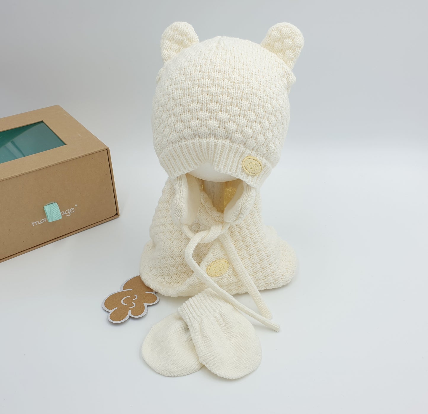 Conjunto de gorro, cuello cruzado y manoplas- Monnuage