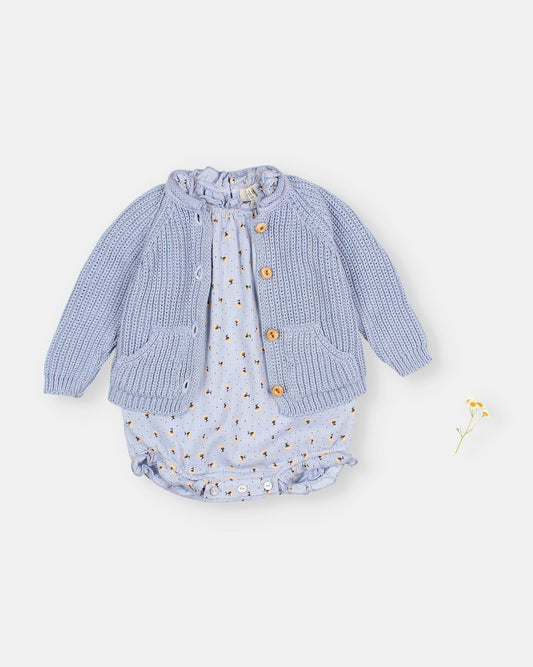 Pelele manga corta Añil - Búho