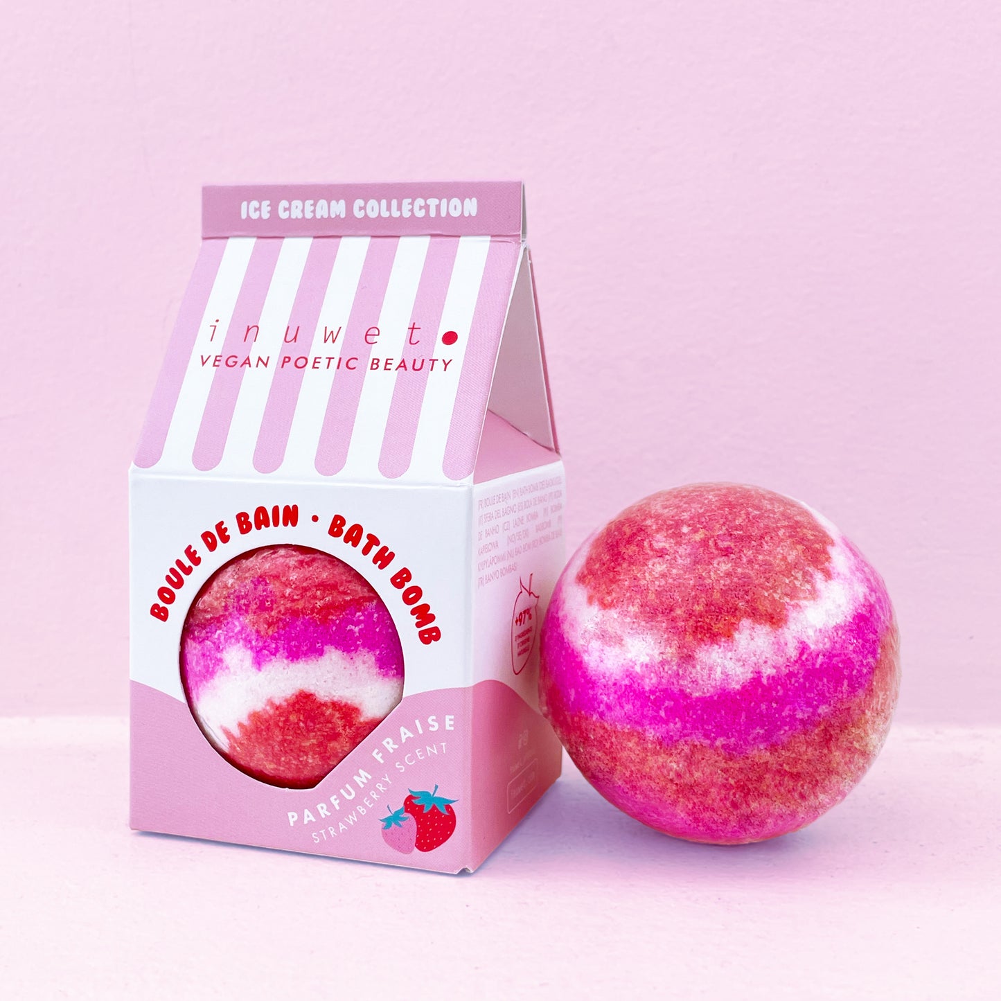 Bombas de Baño Colección Helado Aroma Fresa- INUWET