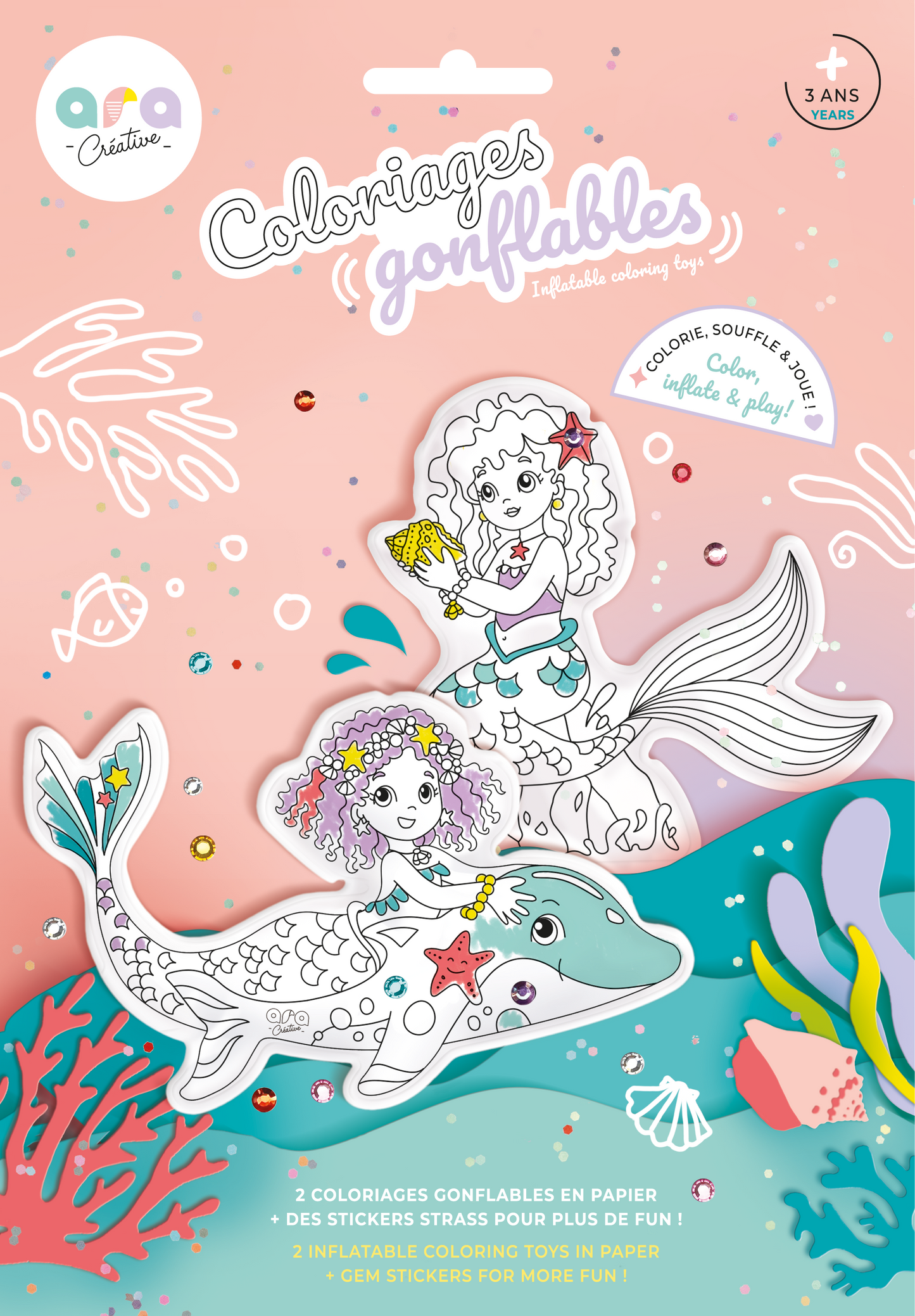Inflable Sirenas y Pegatinas Brillantes-ARA CRÉATIVE