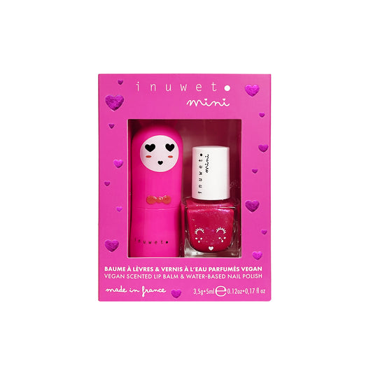 Pack bálsamo labial y esmalte de uñas CEREZA Y FRESA- INUWET