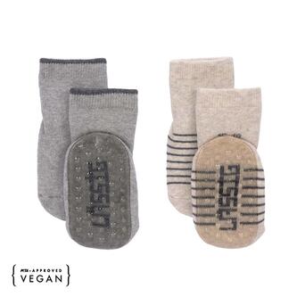 Calcetines antideslizantes 2Pcs Gris-Beig- LÄSSIG