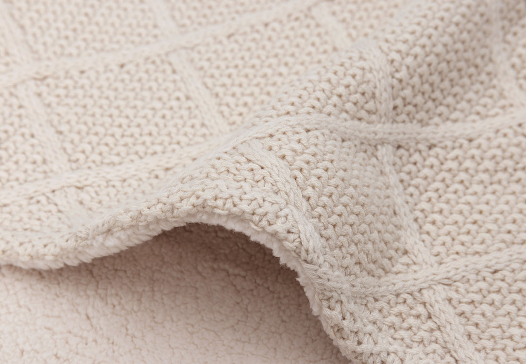 Manta cuna forro polar Check Knit- JOLLEIN