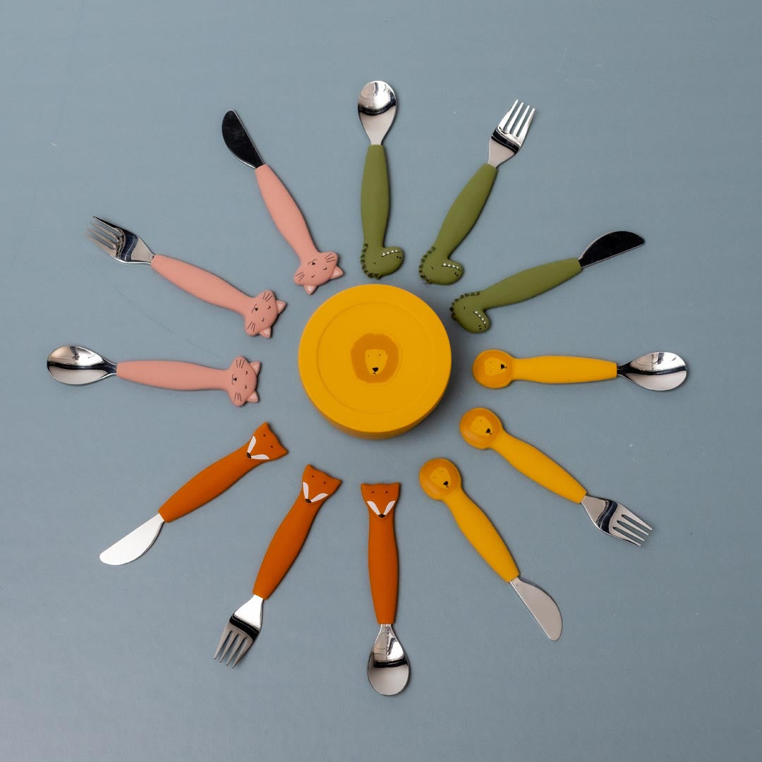 Cubiertos de 3 piezas de silicona Mr. Lion-TRIXIE