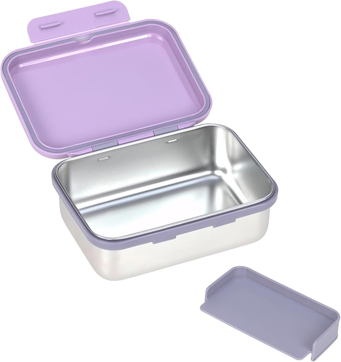 Fiambrera de acero inoxidable corazón malva-LÄSSIG