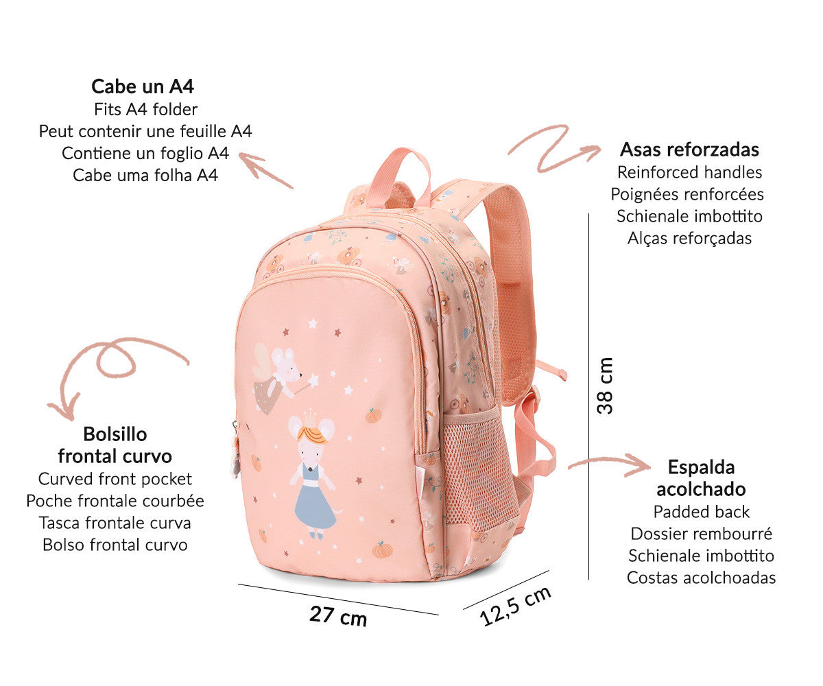 Mochila Mediana Hadas Ratoncitas+ Llavero Personalizable-TUTETE