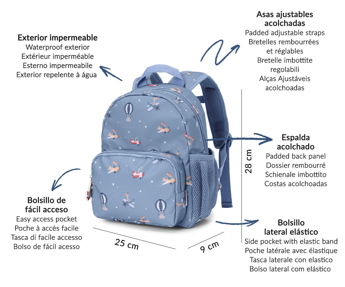 Mochila Infantil Globos y Aviones-TUTETE