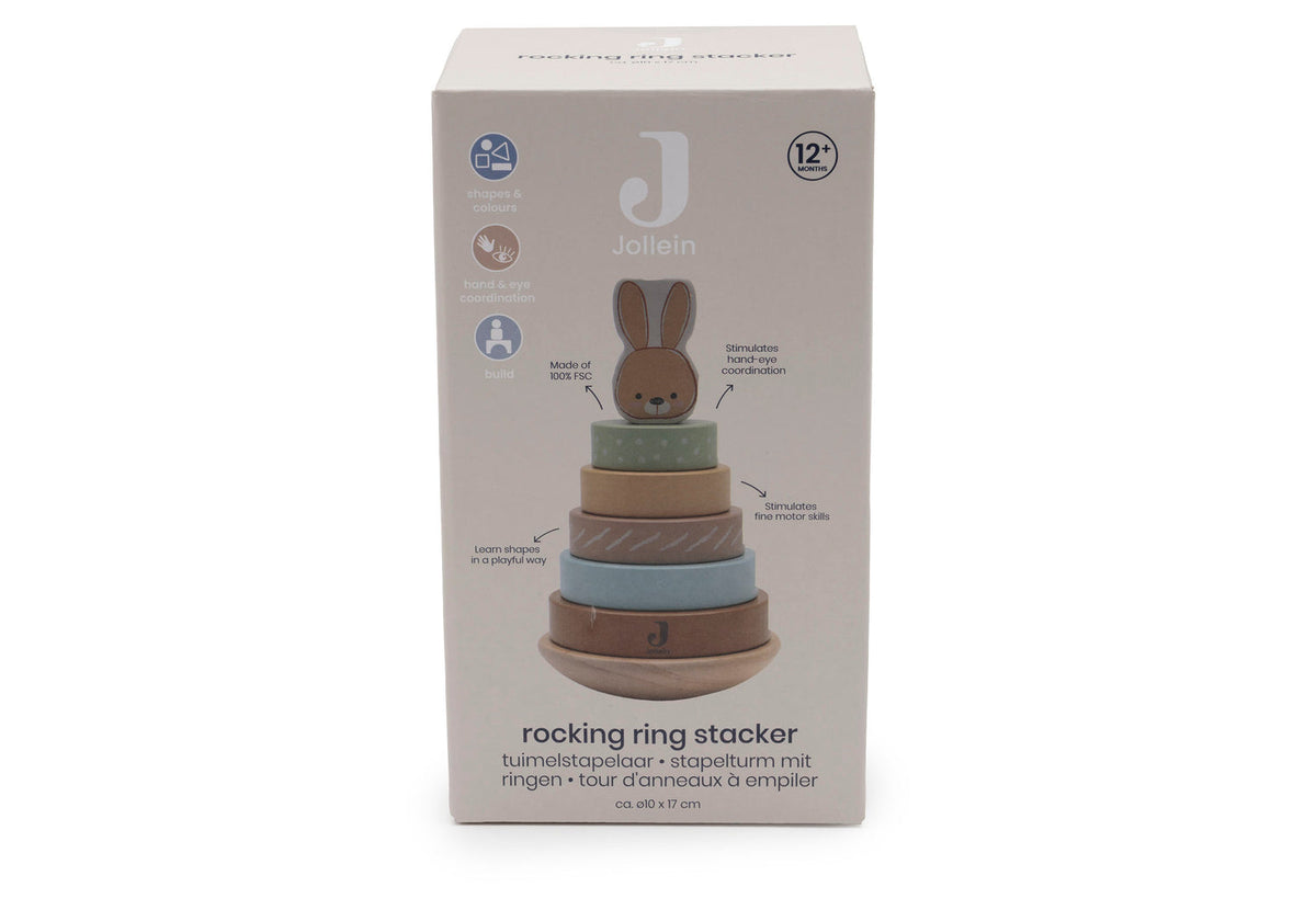 Apilador de Anillas de Madera Apilable Bunny Luz- JOLLEIN